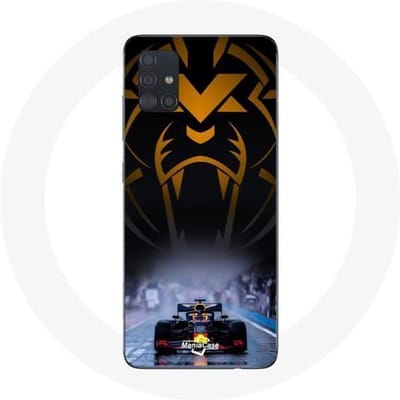 Samsung Galaxy A51 Hoesje Formule 1 Sebastian Vettel F1 Racing Driver Zwart zwart