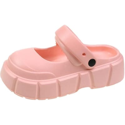 Dames Zomer Eva Platform Sandalen 2025 Mode Gesloten Teen Antislip Strand Slippers Vrouw Lichtgewicht Dikke Zool Mary Jane Klompen 39-40 roze
