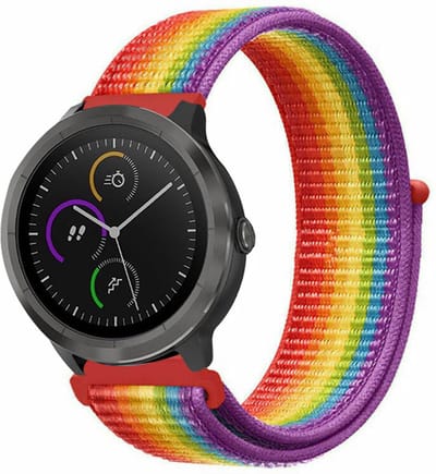 Nylon bandje geschikt voor Garmin Venu / / Vivomove HR / Venu SQ / Forerunner 245 / 570 - 42mm / 645 bandje - Regenboog