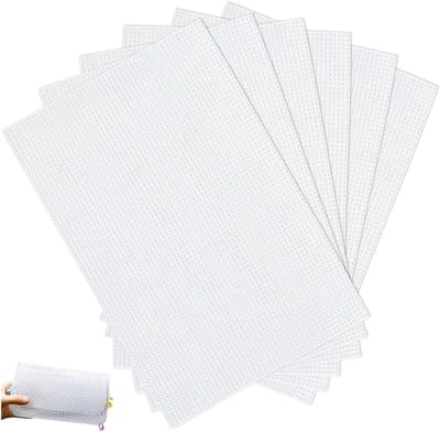 Plastic Canvas Vellen - Kunststof Rooster - Handwerk Projecten - Op Maat Te Snijden - 6 Stuks 30x20cm - Wit