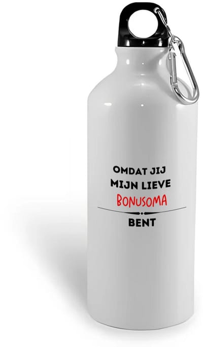 Hacebo® - omdat jij mijn lieve bonusoma bent waterfles - Oma - de liefste bonusoma - verjaardag - cadeautje voor oma - kado - geschenk - water fles - 400ML