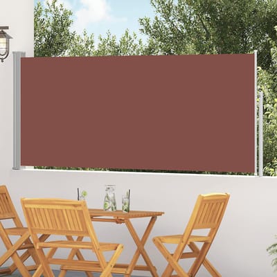 vidaXL - Windscherm - uittrekbaar - 117x314 - cm - bruin