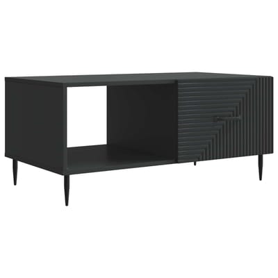 vidaXL - Salontafel - Zwart - 90 - x - 50 - x - 40 - cm - Bewerkt - hout