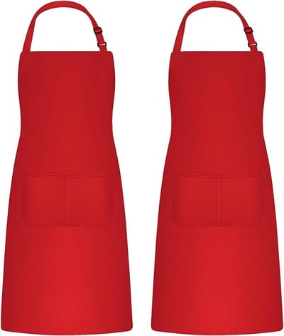 2 STK kookschort voor heren en dames, bakschort met 2 zakken voor de keuken, schilderschort voor volwassenen, aanpasbare schorten voor tuinieren