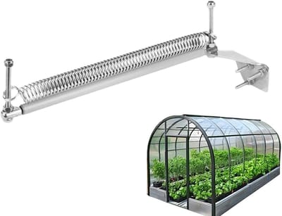 Raamopener Kas - Ventilatieopener Kweekkas - Klimaat Beheersen - Temperatuurgevoelig Mechanisch - 31 x 5 cm - Zilver