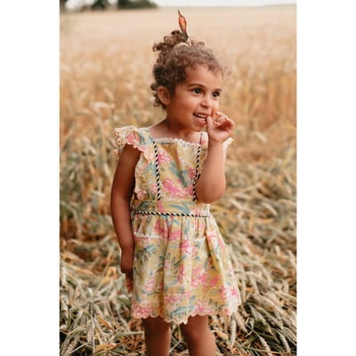 Louise Misha Dress Mistinguette Soft Honey Parrots Size: 6M | Dresses Outlet | Unisex | Geel