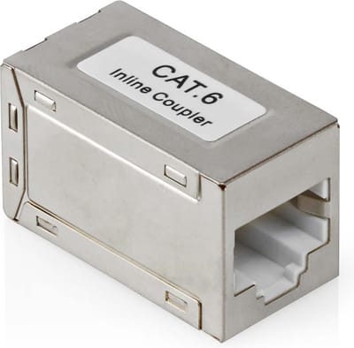 Netwerk koppelstuk - Cat 6 - Versie 1.1 - RJ45 female - Afgeschermd - Metaal - Zilver - Allteq