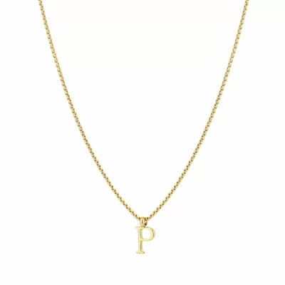 Bijoutheek Collier Letter P Goud