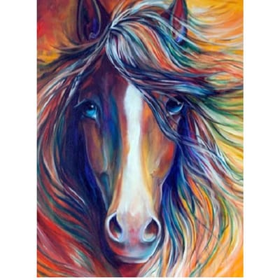 Bricolage diamant mosaïque Animal cheval couture plein carré/rond diamant peinture point de croix 20X30CM blue