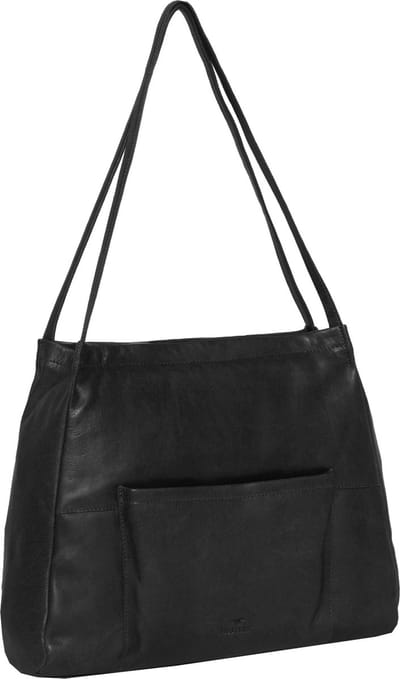 MUSTANG Leren Schoudertas Perth Shopper Black Zwart