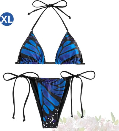 Bovista Bikini Dames - Meisjes Bikini - Badpak - Push Up - Vrouwen Badkleding - Zwemmen - Sexy Set - Top & Broekje - Blauw - Maat XL