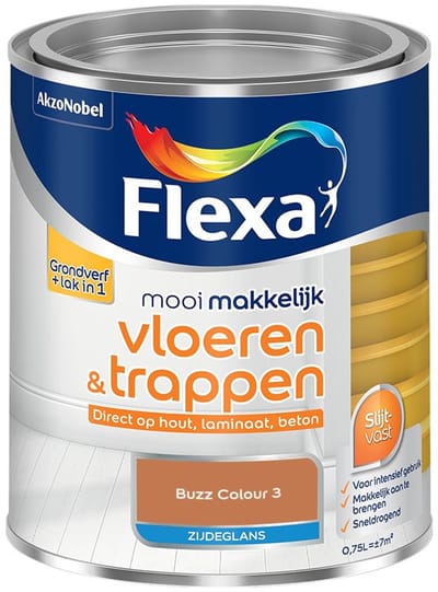 Flexa - Mooi Makkelijk Vloeren & Trappen Zijdeglans - Buzz Colour 3 - Mengverf - 750 Ml