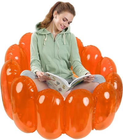Opblaasstoel - Jelly bank - Buitenfeest decoratie - Hoogwaardig PVC - 75x56cm - Oranje