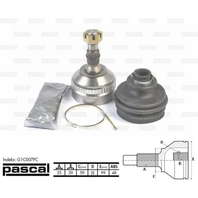 Homokineet reparatie set, aandrijfas PASCAL G1C007PC