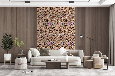 Behang - Fotobehang Panterprint - Regenboog - Patroon - Breedte 200 cm x hoogte 300 cm