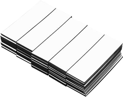 Dailygoods - 54 stuks magnetische labelstickers, naamplaatlabels 8 cm x 3 cm, droog uitwisbare magnetische strips, beschrijfbare magneetvellen, voor whiteboard locker, klaslokaal koelkast herbruikbaar