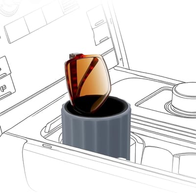 Ruimtebesparende bekerhouder voor in de auto met zonnebrilhouder, geschikt voor grote zonnebrillen, pluche silicone bescherming en gemakkelijke toegang