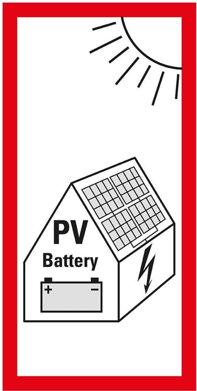 PV installatie bord - kunststof - nieuw 100 x 50 mm