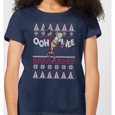 Rick and Morty Ooh Wee Women's Christmas T-Shirt - Navy - S
