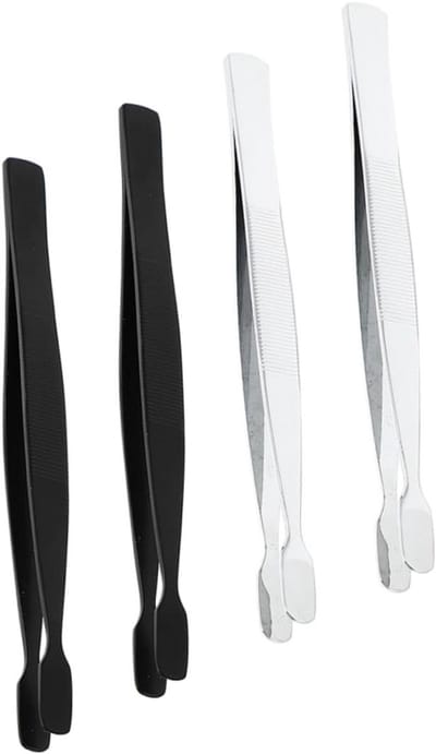 Roestvrijstalen Pincetten - Precisie Tangetjes - Hobby Knutselen - Dunne En Brede Punten - 4 Delige Set - Diverse Kleuren