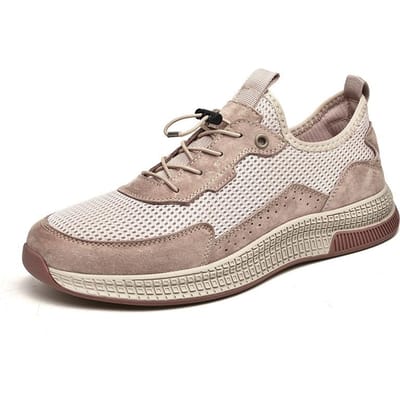 Herenschoenen Zomer Nieuwe Mesh Schoenen Hol Mesh Oppervlak Casual Schoenen Herenleer Zachte Zool Ademende Tennisschoenen 44 zand