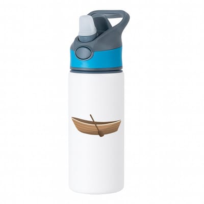 Hacebo® - Roeiboot waterfles met rietje blauw - Boten - Schippers - sloep - roeien - varen - water fles - 650ML