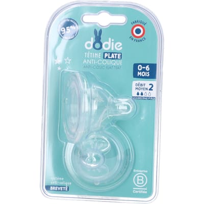 Dodie Speen Plat Grote Hals Sil. Debiet 2 0-6m