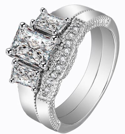 Schitterende Zilveren Ringen met Zirkonia's 19.75 mm. (maat 62) model 211 - zie filmpje