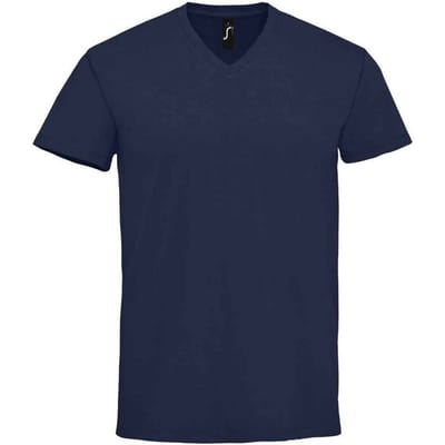 SOLS Heren Imperial V Hals T-shirt (Franse marine)