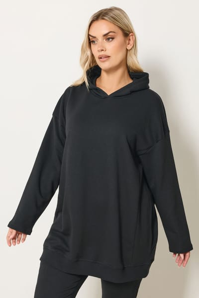 Yours Zwarte Naaddetail Hoodie Size 44