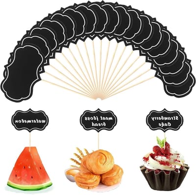Solidchoice - 50 Stuks Decoratieve Tandenstokers met Etiketten voor Feestjes