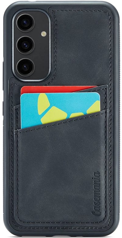 CaseMania Backcase hoesje geschikt voor Samsung Galaxy A57 - Effen Zwart - Kunstleer, TPU (Zacht)