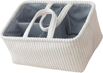 Luiertas – Luieropbergdoos – Luiermand – Opberg en organisatiemand voor luiers – 36 x 26 x 18 cm – wit