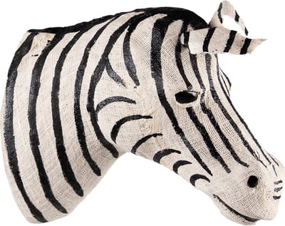 Clayre & Eef Wanddecoratie Zebra 37 cm Zwart Wit Papier