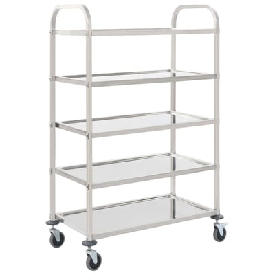 vidaXL - Keukentrolley - 5-laags - 107x55x147 - cm - roestvrij - staal
