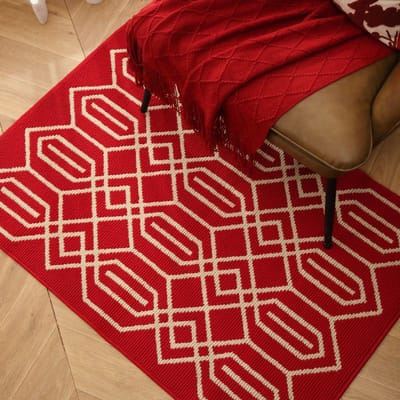 Drakenjaar Vloermat Entree Deurmat Nieuwjaar Rood Feestelijk Deur Entree Mat Huis Antislip Mat Tapijt 50X80CM brown