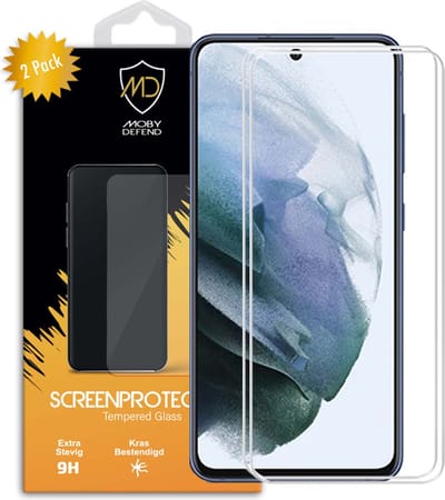 2-Pack MobyDefend Screenprotectors - Geschikt voor Samsung Galaxy S21 FE - Case-Friendly Screensavers - Gehard Glas