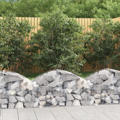vidaXL - Schanskorf - gewelfd - 100x50x40/60 - cm - gegalvaniseerd - ijzer