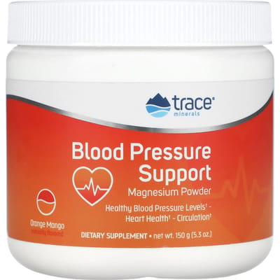 Trace, Soutien Pression Artérielle Poudre de Magnésium, Orange Mangue, 5,3 oz (150 g)