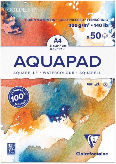Clairefontaine Goldline Aquapad – A4 – 50 Vellen – 300 g – Aquarelpapier