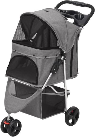 Hondenbuggy Opvouwbaar - Reisbuggy Hond Kinderwagen Huisdier - Comfortabel Vervoer - Ademend Gaas - 80 x 46 x 98 cm