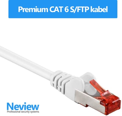 Neview - 0.50 meter premium S/FTP kabel - CAT 6 100% koper - Wit - Dubbele afscherming - (netwerkkabel/internetkabel)