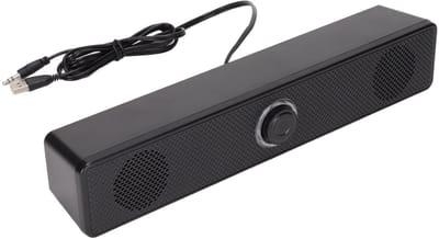 Allecto - Computerluidsprekers - USB-desktopluidspreker - Volumeregeling - Zwart - Stereo mini-soundbar - Geschikt voor PC en laptop - 3,5 mm aansl...
