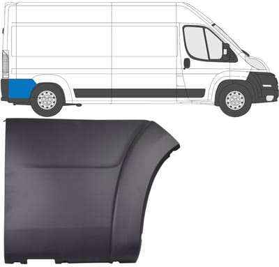 Achterste zijlijst sierlijst voor Peugeot Boxer 2006-2018 / Rechts