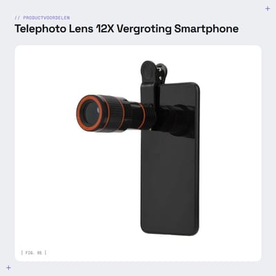 Dailygoods- Telelenskit 12X Vergroting - Mobiele Telefoonclip - Oculaire Kap - Handtelescoop - Fotografie Accessoire - Hoogwaardige Materialen - Telefotolens