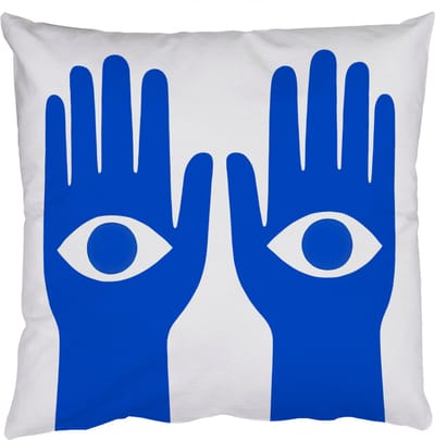 Sierkussens - Kussentjes Woonkamer - 50x50 cm - Handen - Twee - Ogen - Blauw