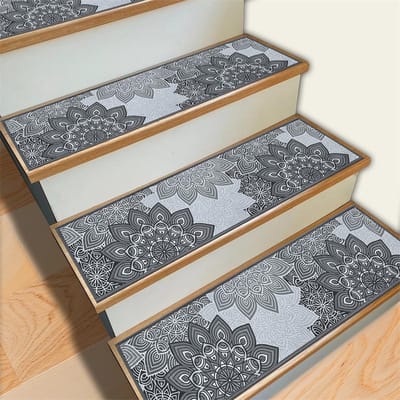 20*76CM Tapijt Traptreden Antislip Trapmatten Verwijderbaar Traptapijt 4-pack Veilige traptredebescherming Geschikt voor kinderen, ouderen en huisdieren