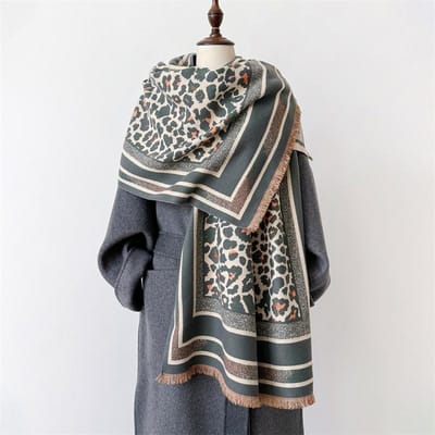 Winter Warme Kasjmier Sjaal voor Vrouwen Luxe Print Pashmina Sjaal Wikkel Halsdoek Vrouwelijke Bufanda Echarpe Design Hoofdband gray