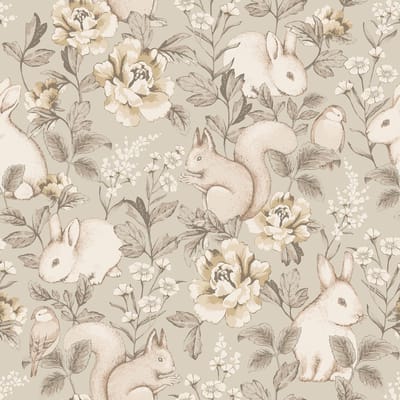 Boråstapeter Vliesbehang 6933 - Newbie2 - Dieren Beige - 53cm x 10.05m