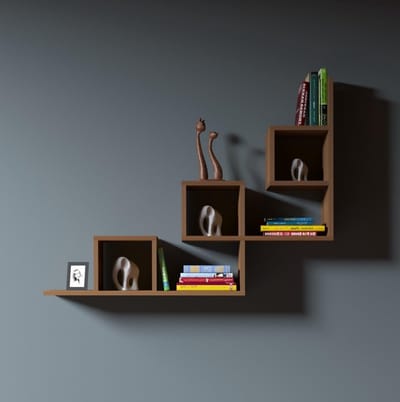 Muurplank voor Decoratie, Hangende Plank voor Boeken en Accessoires, Modern Design in Walnootkleur
